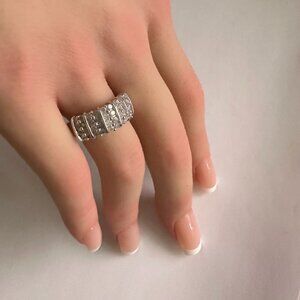 Elegant Channel Set 1 carat Natural Diamond Anniversary Ring Size 7